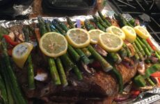 Packet of Whole Red Snapper with Veggies