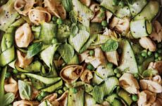 Tasty Zucchini Zoodle, Green Peas and Tortellini Salad