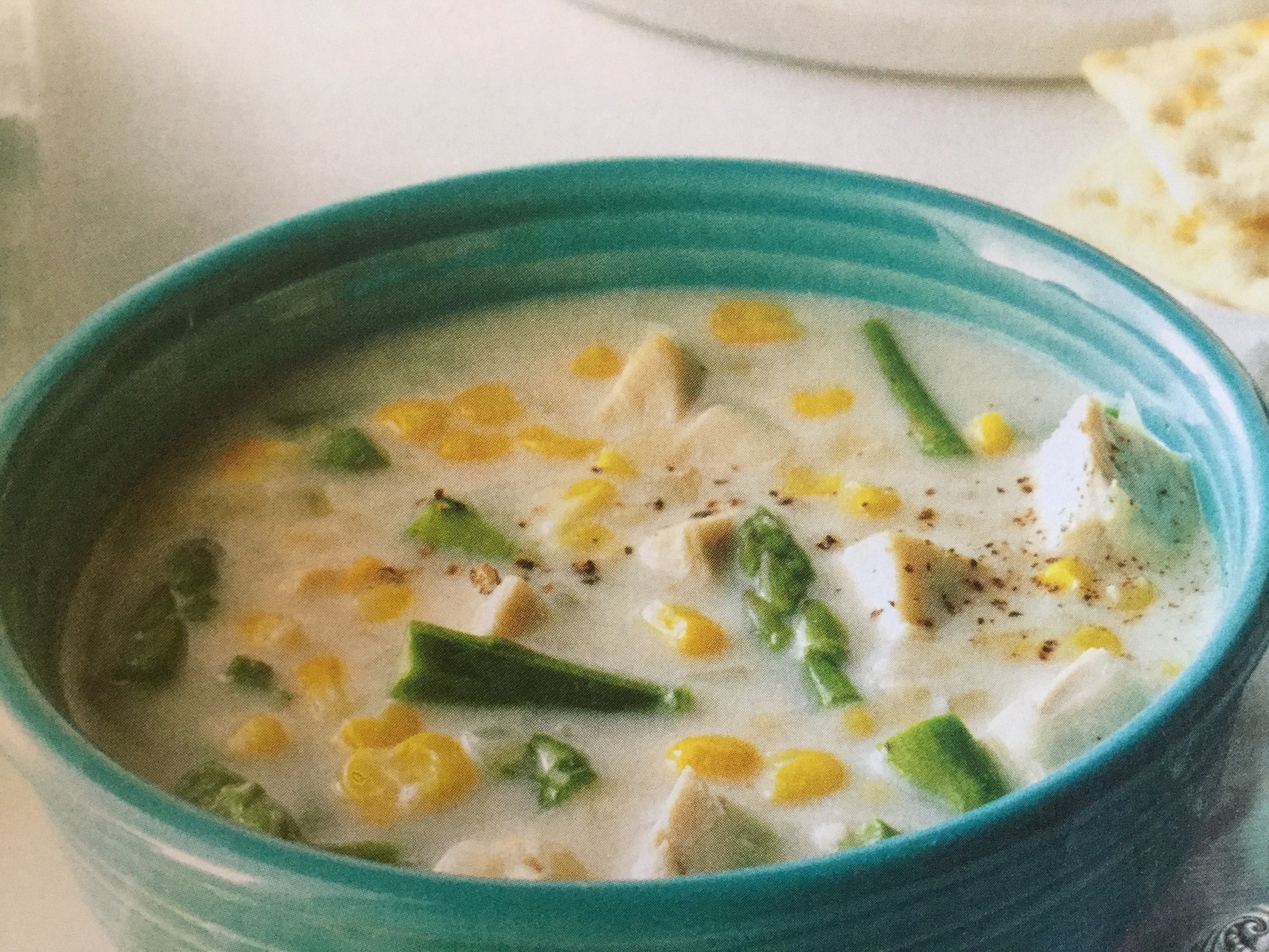 Comforting Chicken, Corn and Asparagus Chowder