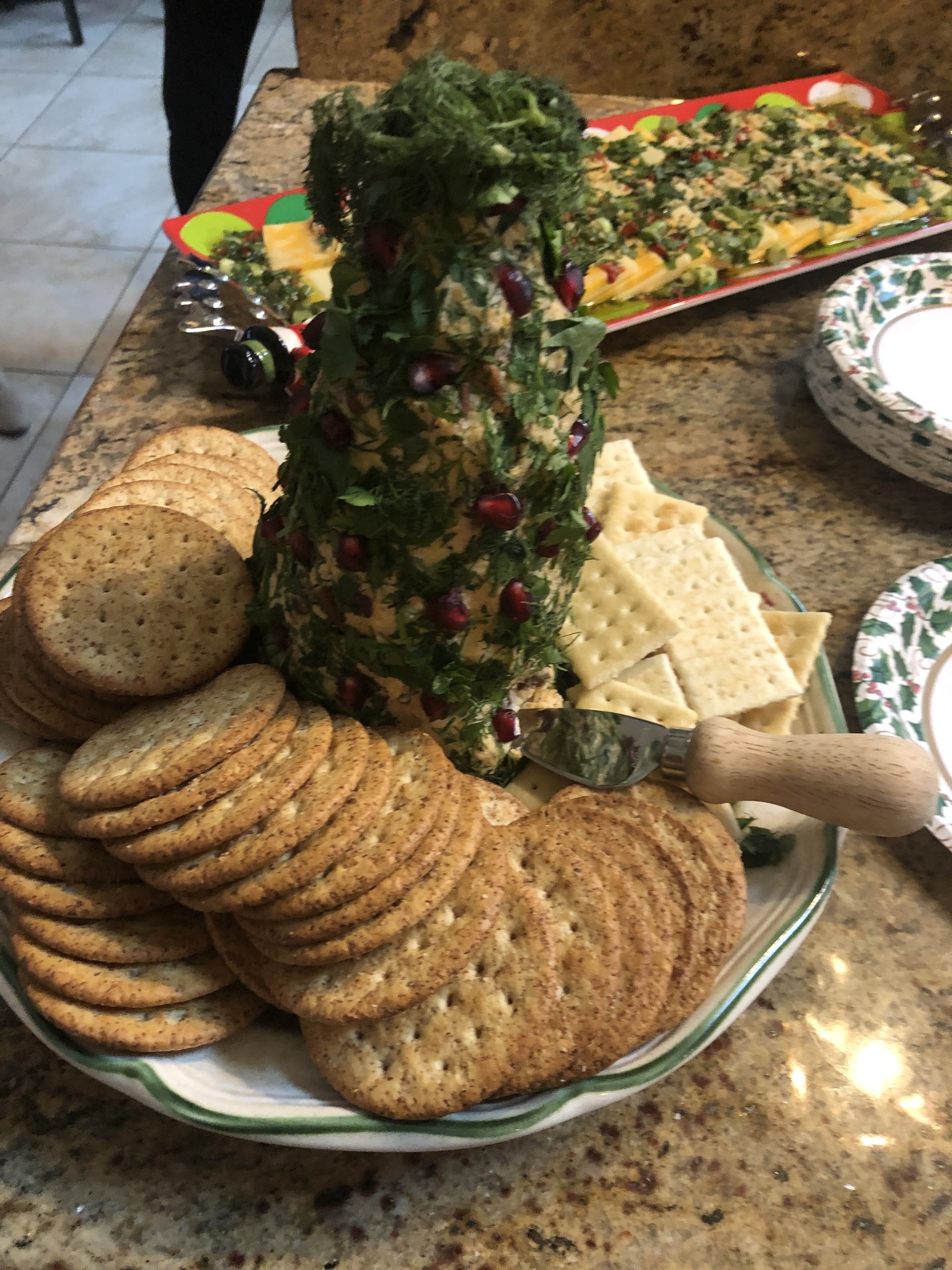 Jolly Holly Christmas Tree Cheese Ball