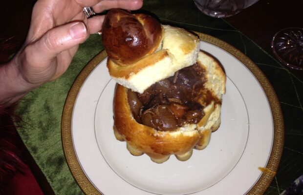 Brioche Stuffed with Beef Stew