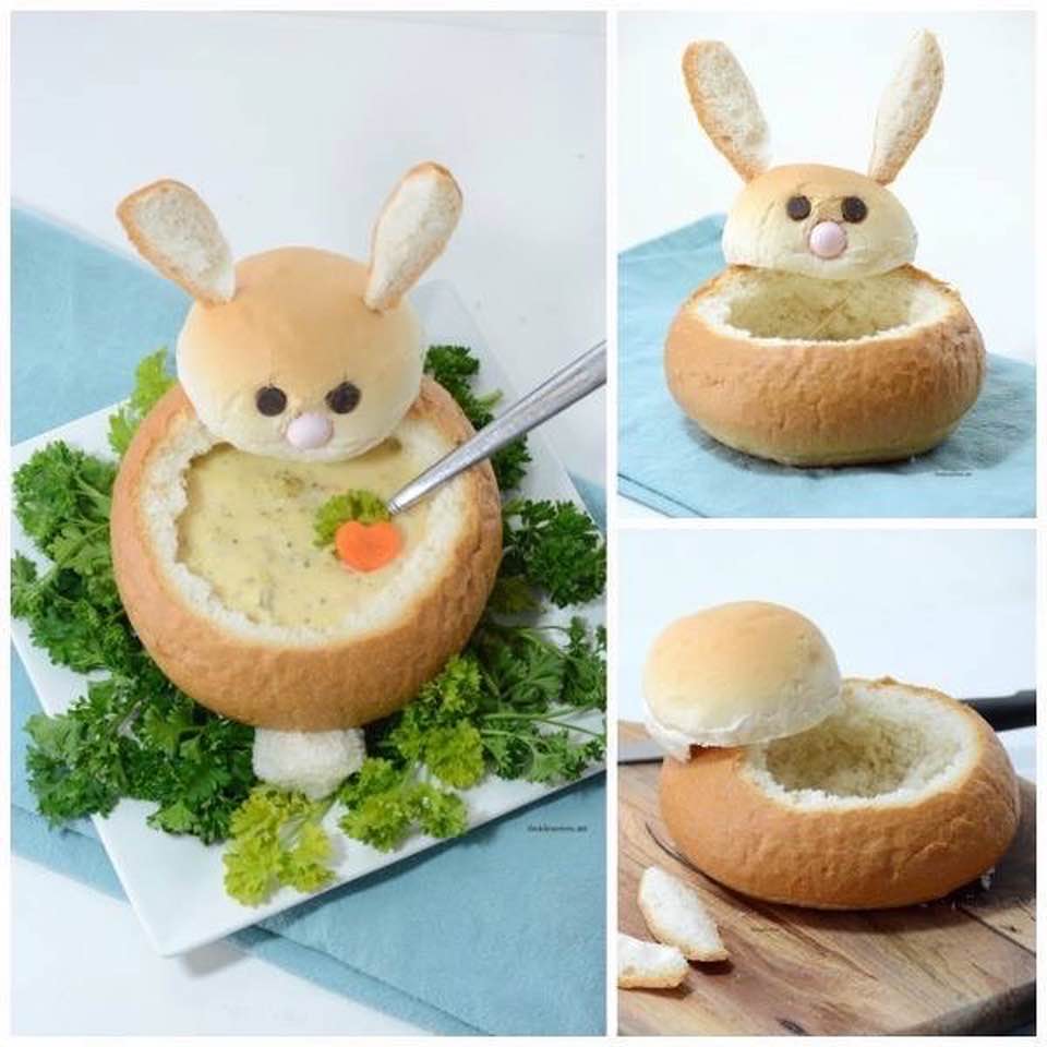 Bunny bread dip bowl