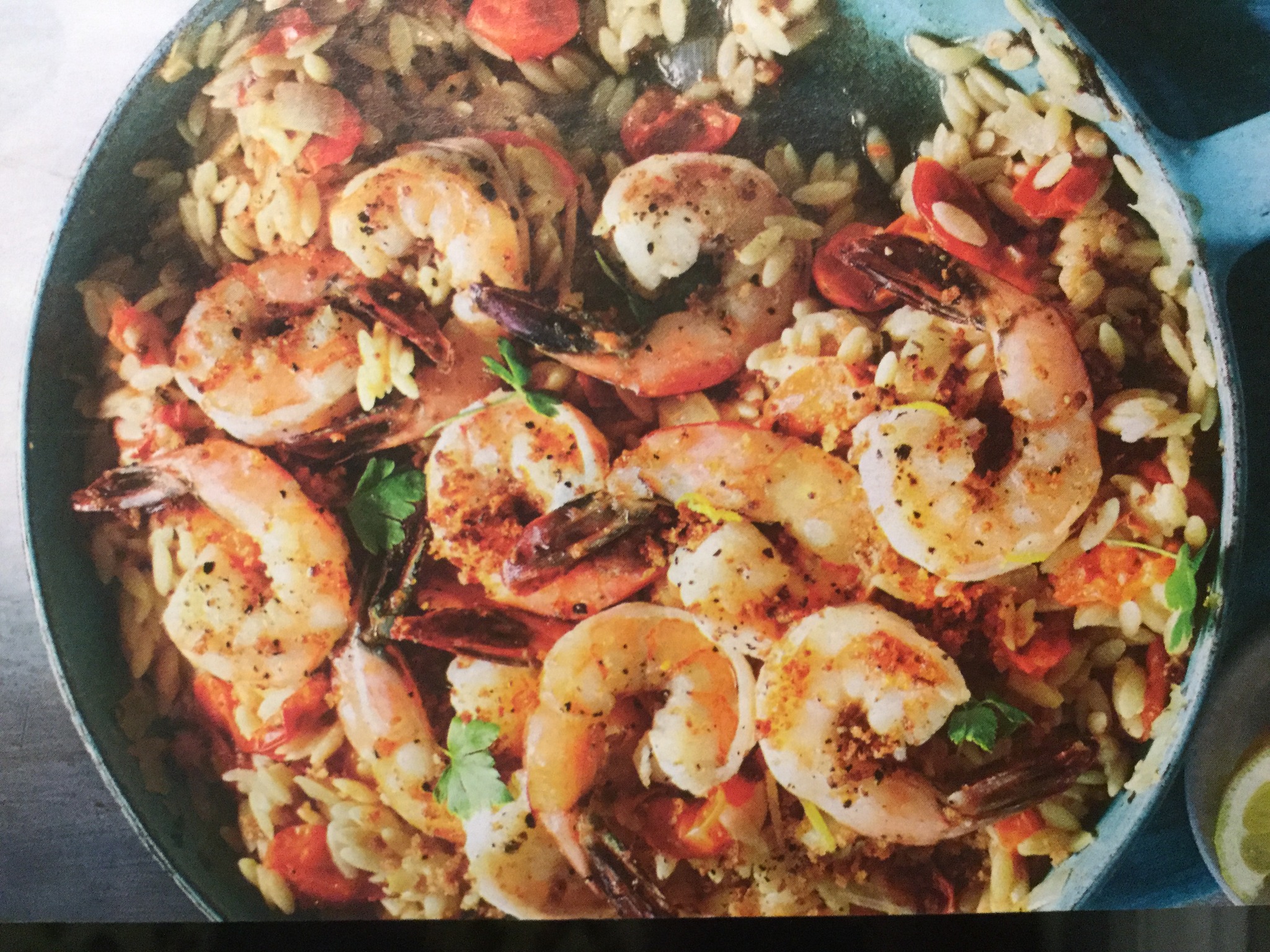 All-In-One Shrimp Orzo Skillet Surprise