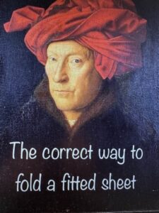 The correct way to fold a fitted sheet