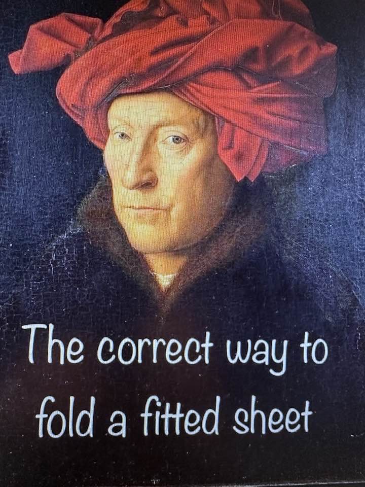 The correct way to fold a fitted sheet