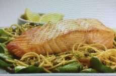 Lemony Salmon with Whole Wheat Pasta