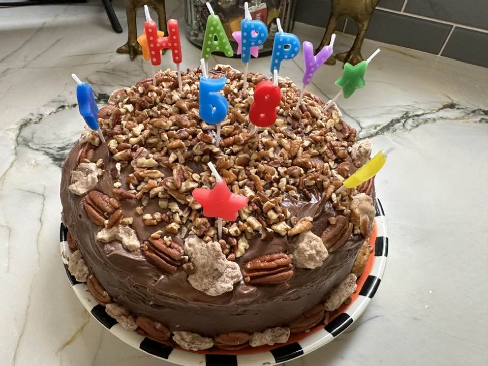 Made my standard birthday cake for Hubby and our Anniversary! Yummy!