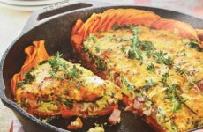 Cast Iron Ham and Cheese Quiche with Yam Crust