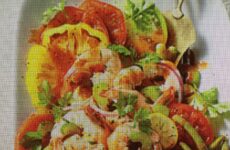 ZIPPY BLOODY MARY TOMATO SALAD WITH PICKLED SHRIMP