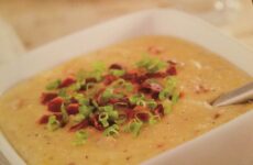 Crock Pot Cheese Grits with Chilies and Bacon