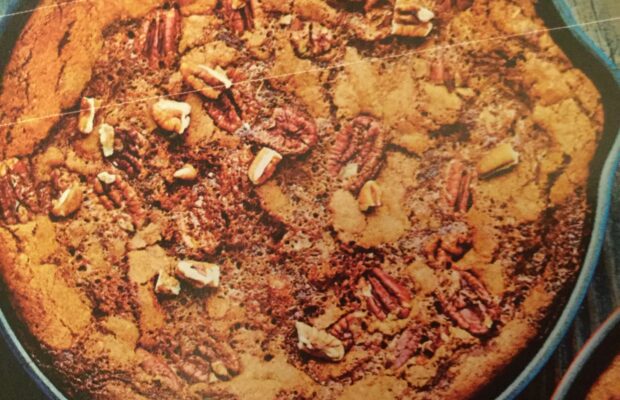 Pecan Praline Deep Dish Cookie in a Skillet