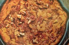 Pecan Praline Deep Dish Cookie in a Skillet