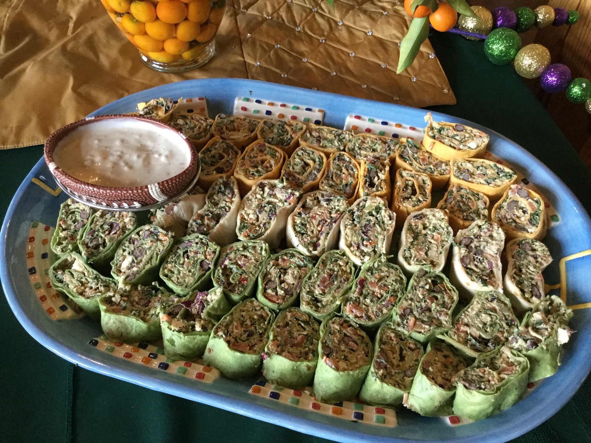 Fresh Spinach, Broccoli Slaw, Hummus Wraps!