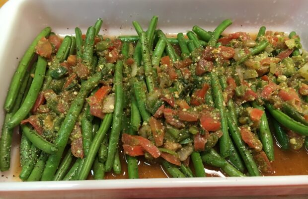 BASIL PESTO ROASTED GREEN BEANS