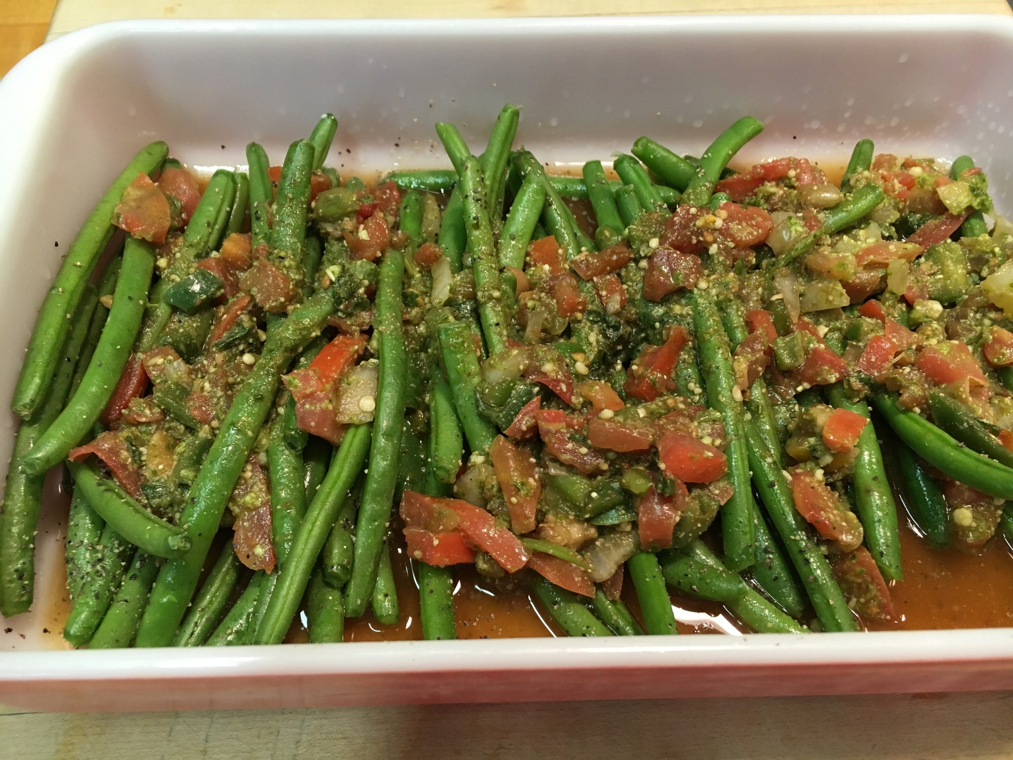 BASIL PESTO ROASTED GREEN BEANS