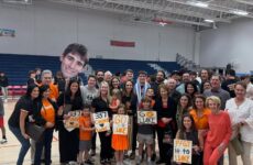 Family time to watch Grand Peep Luke play basketball at Catholic High!.