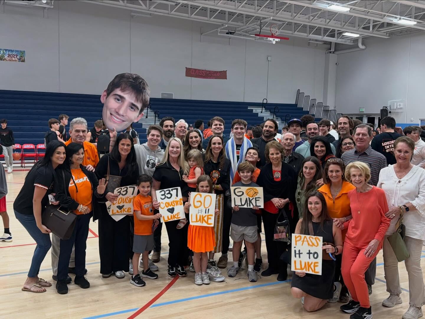 Family time to watch Grand Peep Luke play basketball at Catholic High!.