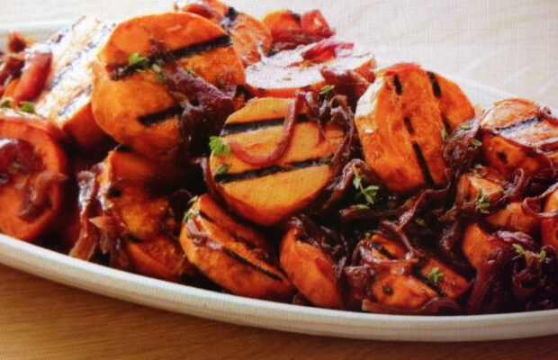CARAMELIZED ONIONS AND SWEET POTATO SALAD