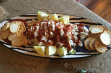 Luscious Jumbo Lump Crabmeat over Cream Cheese Topped with Cocktail Sauce