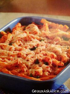 Three Cheese Baked Ziti with Spinach