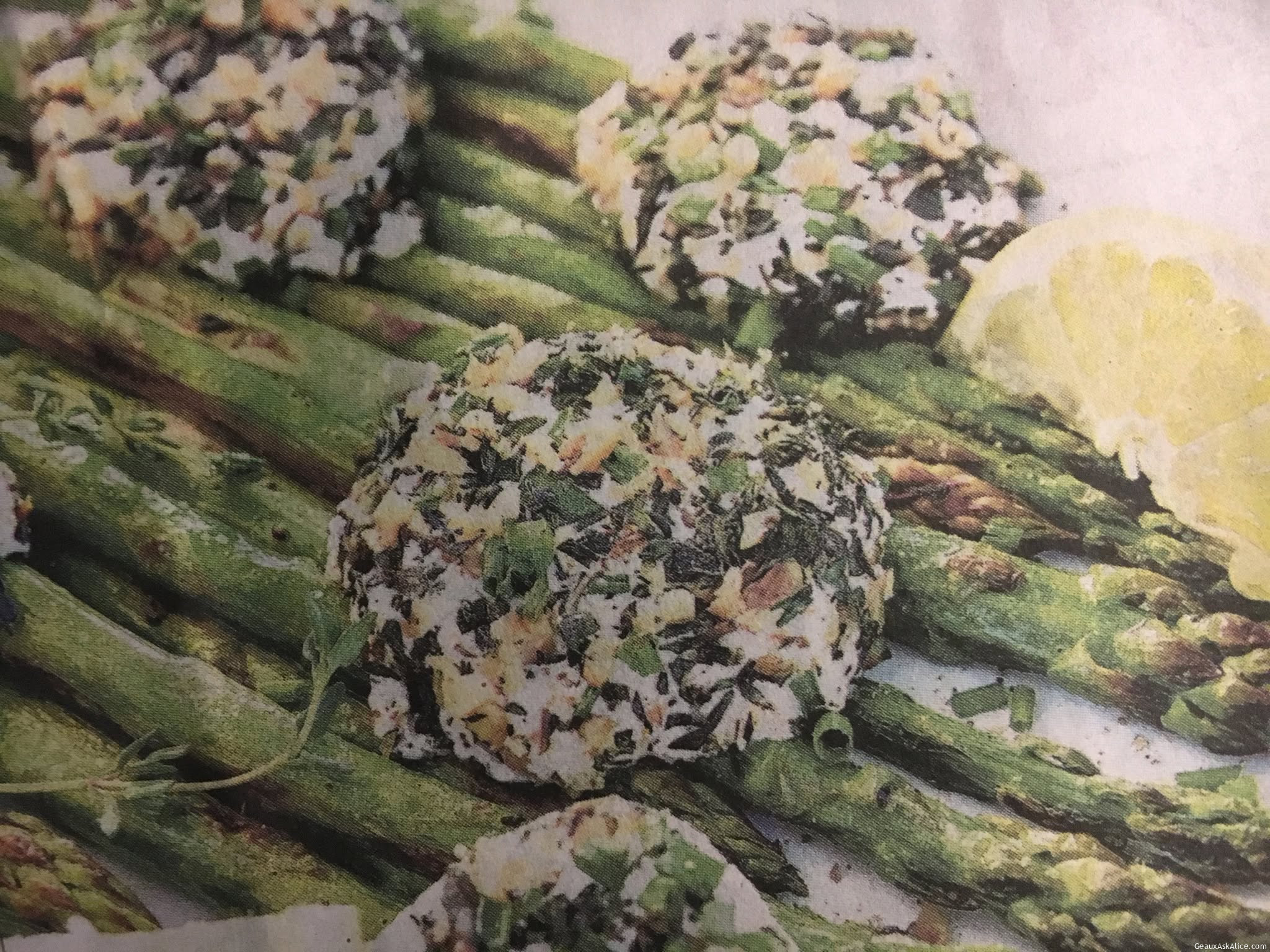 Lemony-Roasted Asparagus Topped with Baked Goat Cheese
