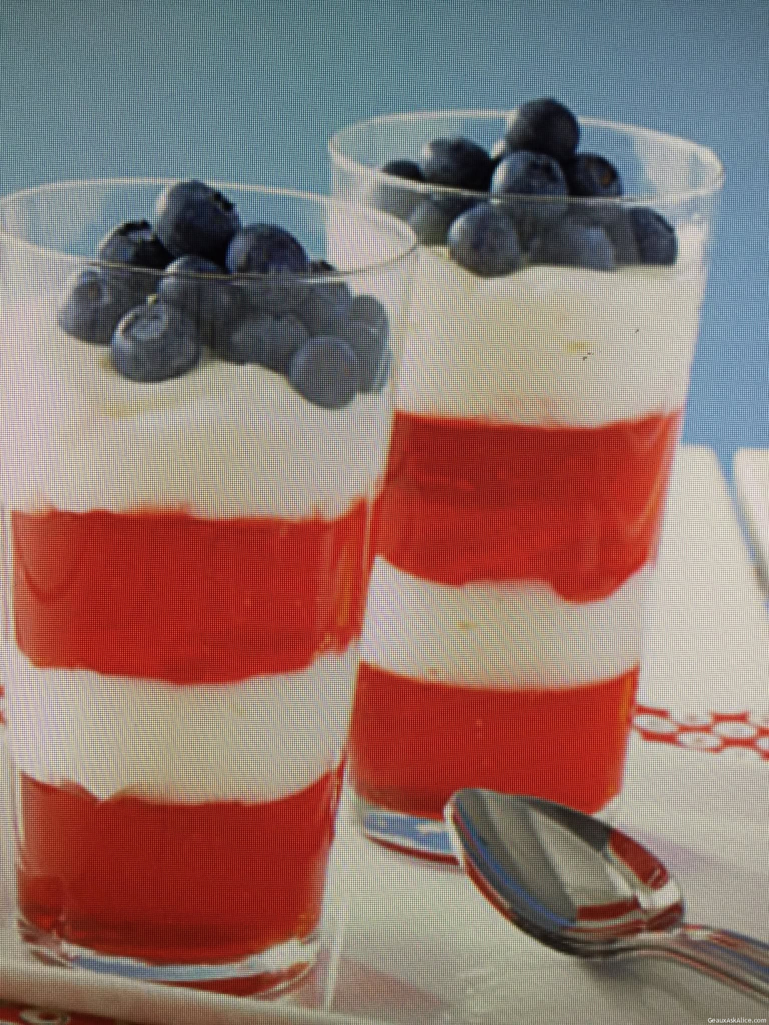 Festive Red, White and Blue Parfaits