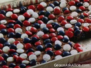 Red, White and Blue Topped Brownies