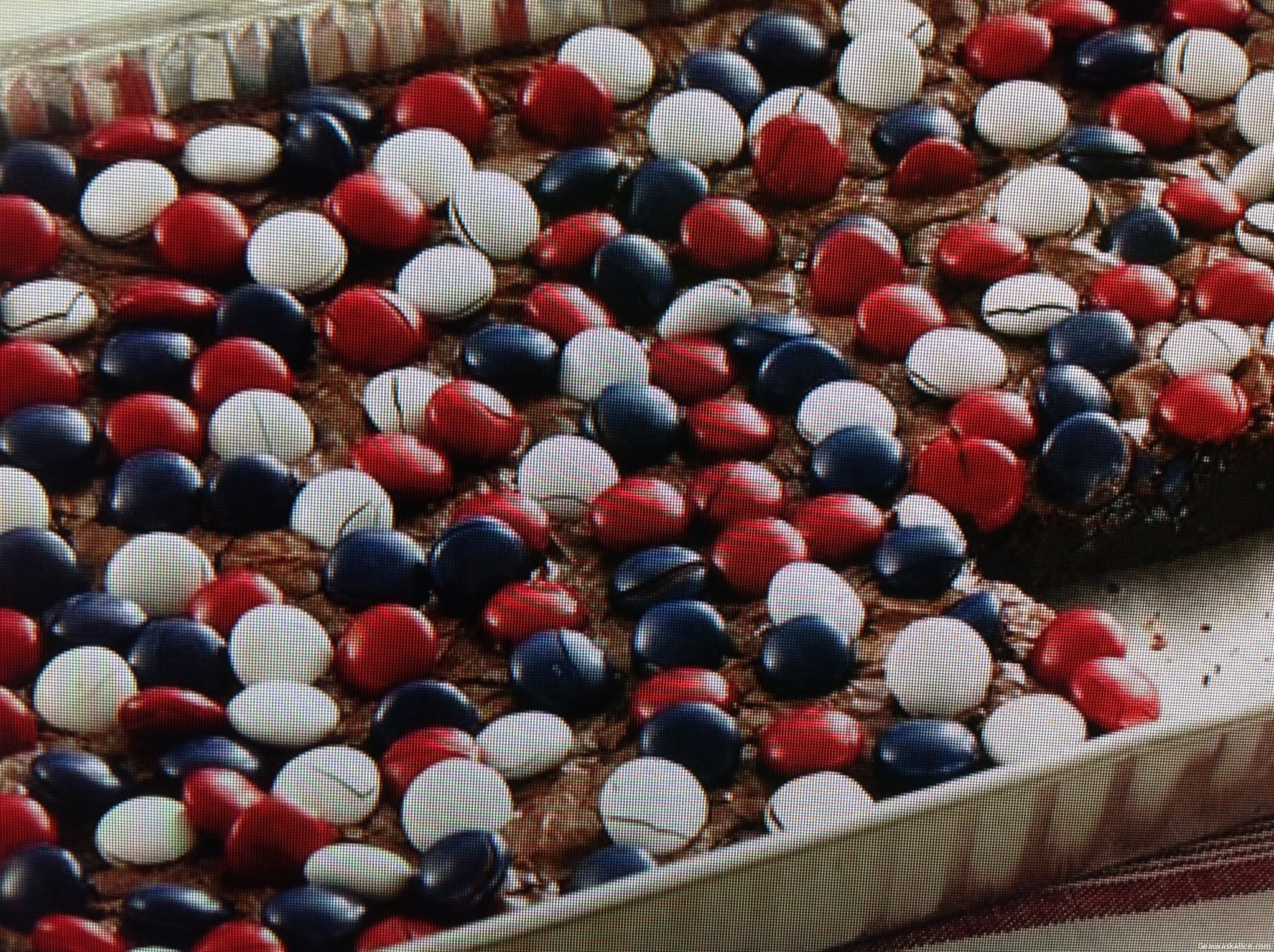 Red, White and Blue Topped Brownies