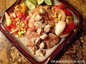 Pan Saute Red Snapper Topped with Crabmeat Saute