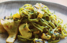 Summer's Tangy Grilled Squash with Spinach Fettuccine