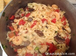 Alice's Chicken Piccata with Shrimp or Crawfish Pasta