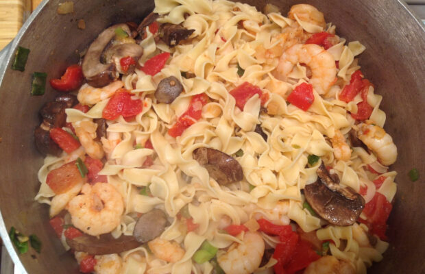 Alice's Chicken Piccata with Shrimp or Crawfish Pasta