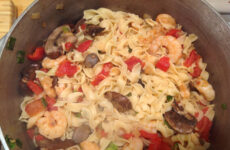 Alice's Chicken Piccata with Shrimp or Crawfish Pasta