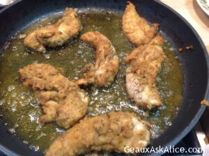 ALICE’S CHICKEN PICCATA WITH SHRIMP OR CRAWFISH PASTA